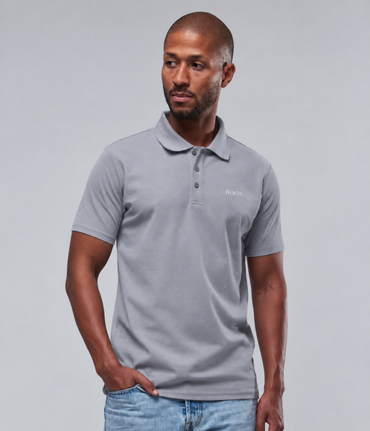 Baumwoll-Poloshirt-Grau